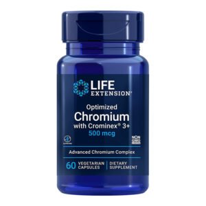 Life Extension, Optimized Chromium with Crominex 3+, 500mcg, Advanced Chromium Complex, 60 Vegetarian Capsules, Dietary Supplement, Gluten Free, NON GMO