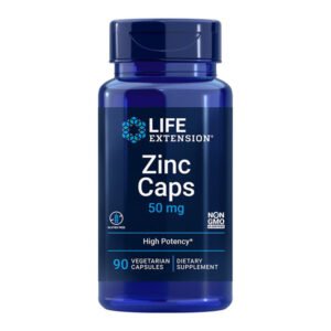 Life Extension, Zinc Caps 50 mg, High Potency, 90 Vegetarian Capsules, Dietary Supplement, Gluten Free, NON GMO