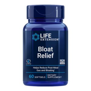 Life Extension, Bloat Relief, Helps Reduce Post-Meal Gas and Bloating, Dietary Supplement, 60 Softgels, NON GMO, Gluten Free