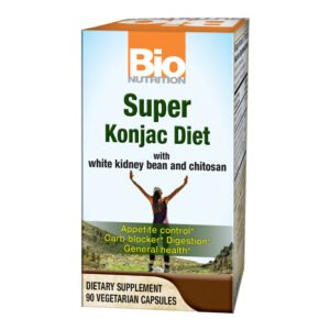 Bio Nutrition, Super Konjac Diet with Kidney Bean and Chitosan, Appetite Control, Carb Blocker, Digestion, General Health, Dietary Supplement, 90 Vegetarian Capsules
