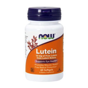 NOW, Lutein, 10mg of Free Lutein from Lutein Esters, Supports Eye Health, Promotes Macular Health, Free Radical Health, 60 Softgels, Dietary Supplement, NON GMO, Kosher Contains Gelatin
