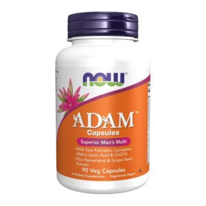 NOW, ADAM Capsules, Superior Men's Multi, with Saw Palmetto, Lycopene, Alpha Lipoic & CoQ10, Plus Resveratrol & Grape Seed Extract, 90 Veg Capsules, Dietary Supplement, Vegetarian/Vegan, Kosher