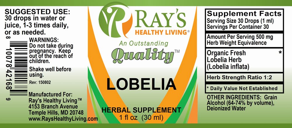 Ray's Healthy Living, Lobelia, Herbal Supplement, 1 fl oz (30ml) - Image 2