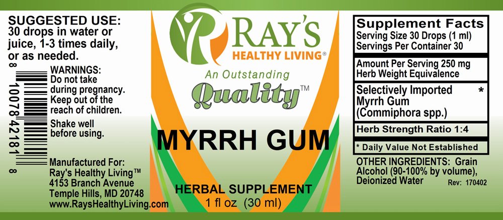 Ray's Healthy Living, Myrrh Gum, Herbal Supplement, 1 fl oz (30ml) - Image 2