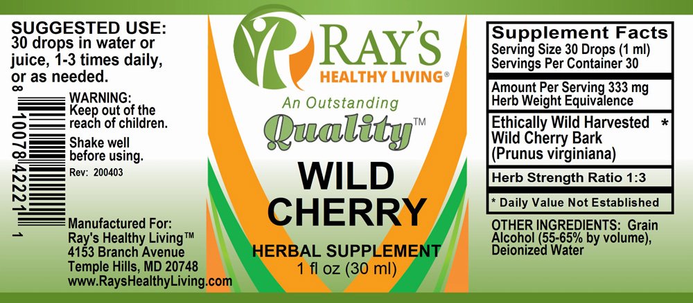 Ray's Healthy Living, Wild Cherry, Herbal Supplement, 1 fl oz (30ml) - Image 2