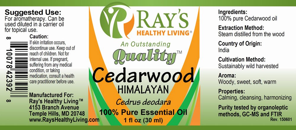 Ray's Healthy Living, Cedarwood Himalayan (Cedrus deodara), 100% Pure Essential Oil, 1 fl oz (30ml) - Image 2