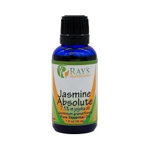 Ray's Healthy Living, Jasmine Absolute, 7.5% in Jojoba Oil, Jasminum grandiflorum, Pure Essential Oil, 1 fl oz (30ml)