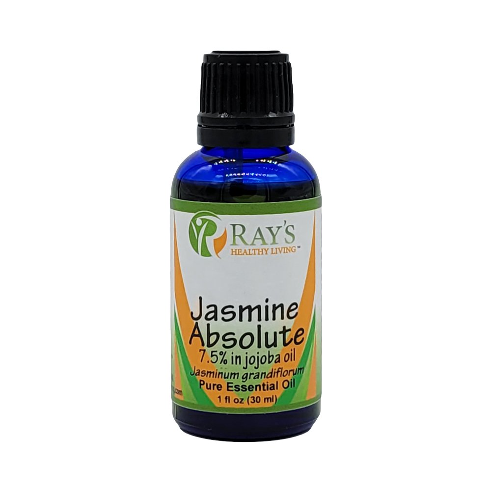 Ray's Healthy Living, Jasmine Absolute, 7.5% in Jojoba Oil, Jasminum grandiflorum, Pure Essential Oil, 1 fl oz (30ml)