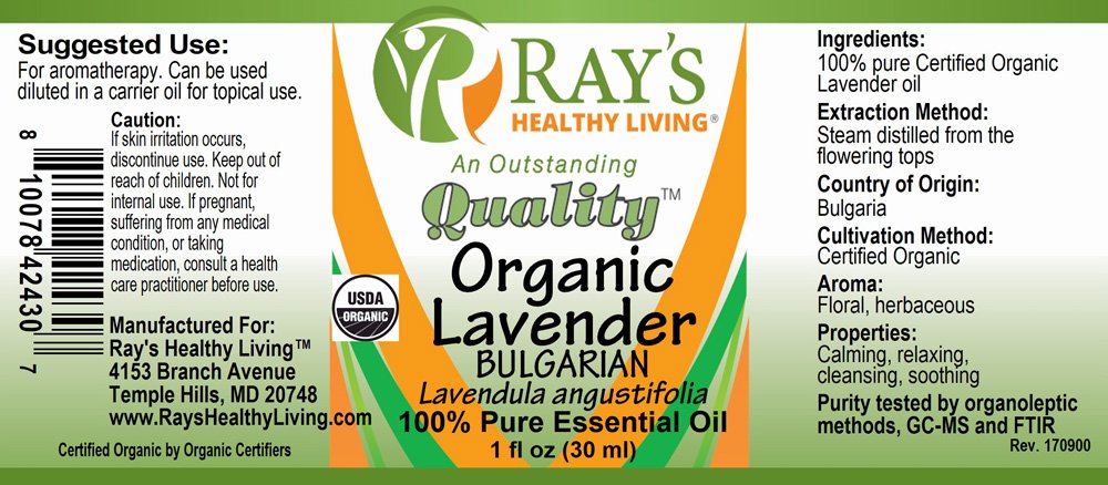 Ray's Healthy Living, Organic Lavender Bulgarian (Lavendula angustifolia), 100% Pure Essential Oil, 1 fl oz (30ml) - Image 2