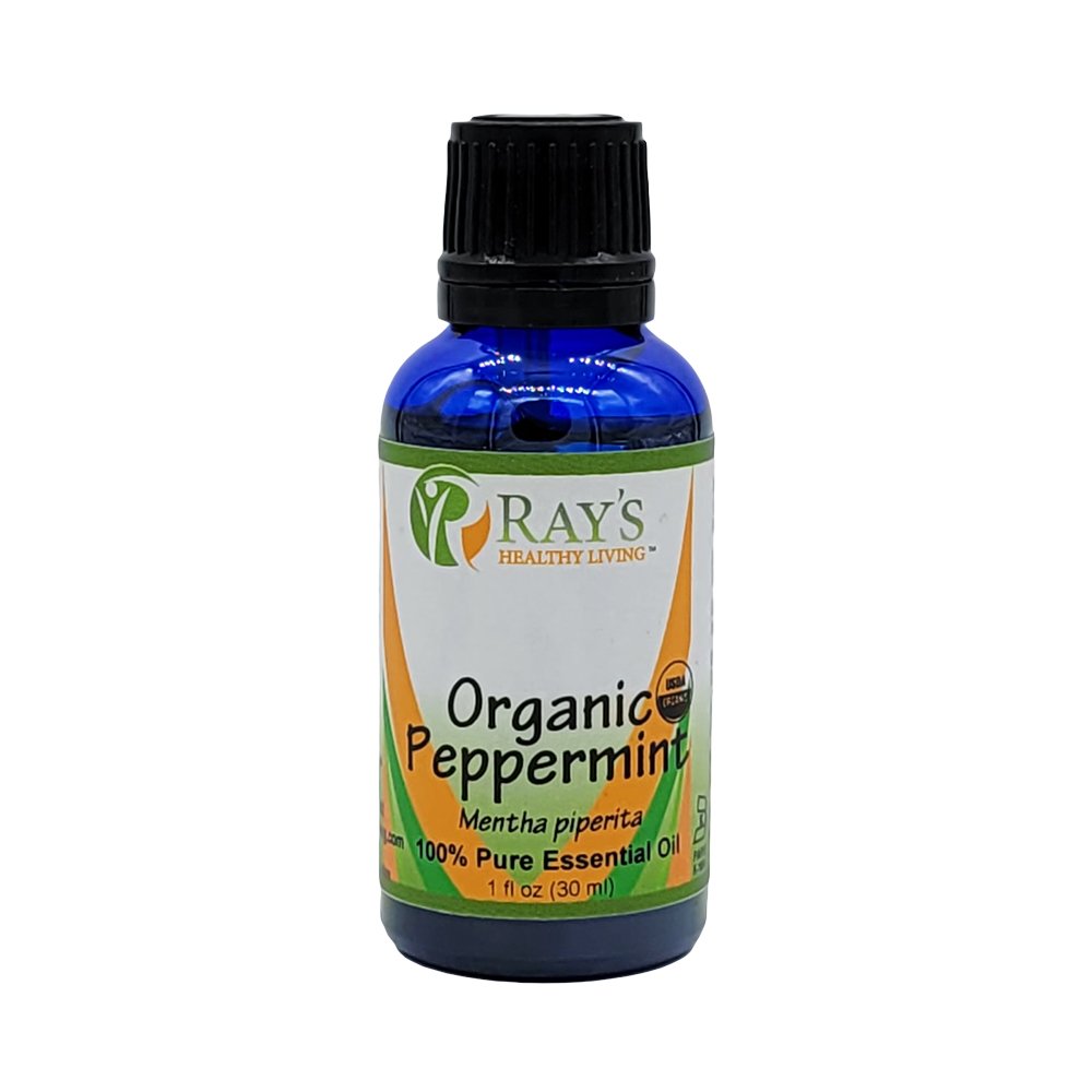 Ray's Healthy Living, Organic Peppermint (Mentha piperita), 100% Pure Essential Oils, 1 fl oz (30ml)