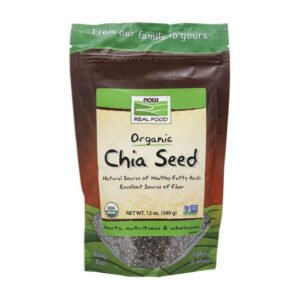 NOW, Organic Chia Seed, Abundant in Essential Fatty Acids, Good Source of Fiber, Hearty, Nutritious & Wholesome, Net Wt. 12 oz (340g), NON GMO, USDA Organic, Kosher