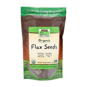 NOW, Organic Flax Seeds, Abundant in Essential Fatty Acids, Excellent Source of Fiber, Hearty, Nutritious & Wholesome, Net Wt. 16 oz (454g)