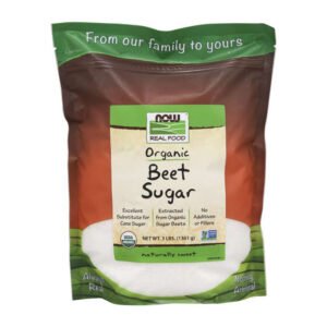 NOW, Organic Beet Sugar, Excellent Substitute for Cane Sugar, Extracted from Organic Beets, No Additives or Fillers, Naturally Sweet, Net Wt. 3 Lbs (1361g), NON GMO, USDA Organic,