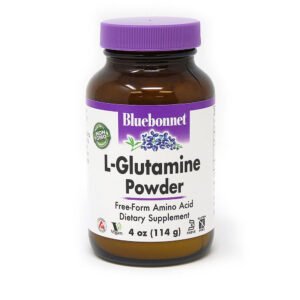 Bluebonnet, L-Glutamine Powder, Free-Form Amino Acid, Dietary Supplement, AJIPURE Amino Acids, NON GMO, Vegan, Kosher, Gluten Free, 4 0z (114g)
