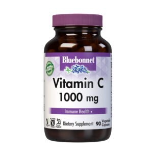 Bluebonnet, Vitamin C 1,000mg, L-Ascorbic Acid, Dietary Supplement, NON GMO, Vegan, Kosher, Gluten Free,90 Vegetable Capsules