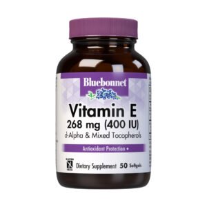 Bluebonnet, Vitamin E 400 IU (268mg), d-Alpha & Mixed Tocopherols, Dietary Supplement, 100% Natural Source Vitamin E, Gluten Free, 50 Softgels