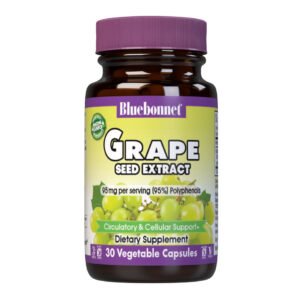 Bluebonnet, Super Fruit, Grape Seed Extract 95mg per Serving (95% Polyphenols, Leucroselect, Circulatory & Antioxidant Support, Dietary Supplement, 60 Vegetable Capsules, Kosher, Soy Free, Gluten Free, Vegan