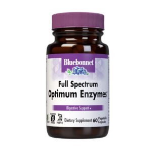 Bluebonnet, Full Spectrum Optimum Enzymes, Balanced Digestive Support, Dietary Supplement, 60 Vegetable Capsules, Vegan, Kosher, Gluten Free