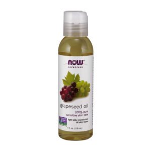 NOW Solutions, Grapeseed Oil, 100% Pure, Sensitive Skin Care, Light Silky Moisturizer, All Skin Types, 4 fl oz (118ml), NON GMO