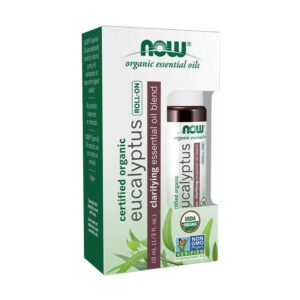 NOW, Organic Essential Oils, Certified Organic Eucalyptus, Roll-On, Clarifying Essential Oil Blend, NON GMO, USDA Organic, 10 ml (1/3 fl oz)