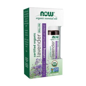 NOW, Organic Essential Oils, Certified Organic Lavender, Roll-On, Calming Essential Oil Blend, NON GMO, USDA Organic, 10 ml (1/3 fl oz)