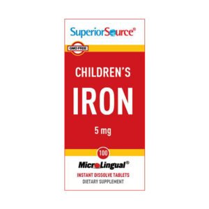 Superior Source, Children's Iron 5mg, 100 MicroLingual Instant Dissolve Tablets, Dietary Supplement, GMO Free
