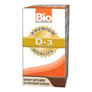 Bio Nutrition, Vitamin D-3 300mcg, 2,000 IU, Dietary Supplement, 50 Vegetarian Capsules