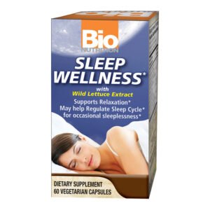 Bio Nutrition, Sleep Wellness with Wild Lettuce Leaf, Supports Relaxation, Helps Regulate Sleep Cycle, For Stress Free Relief and Better Sleep, Dietary Supplement, 60 Vegetarian Capsules, 642 mg