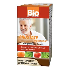 Bio Nutrition, Prostate Wellness 1,395mg, with Pumpkin Seed Extract, Supports Prostate Function, Bladder Health, Dietary Supplement, 60 Vegetarian Capsules