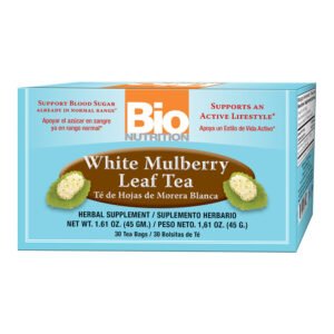Bio Nutrition, White Mulberry Leaf Tea, Blood Sugar Controller, Supports an Active Lifestyle, Herbal Supplement, Net Wt. 1.61 oz (45gm.), 30 Bags