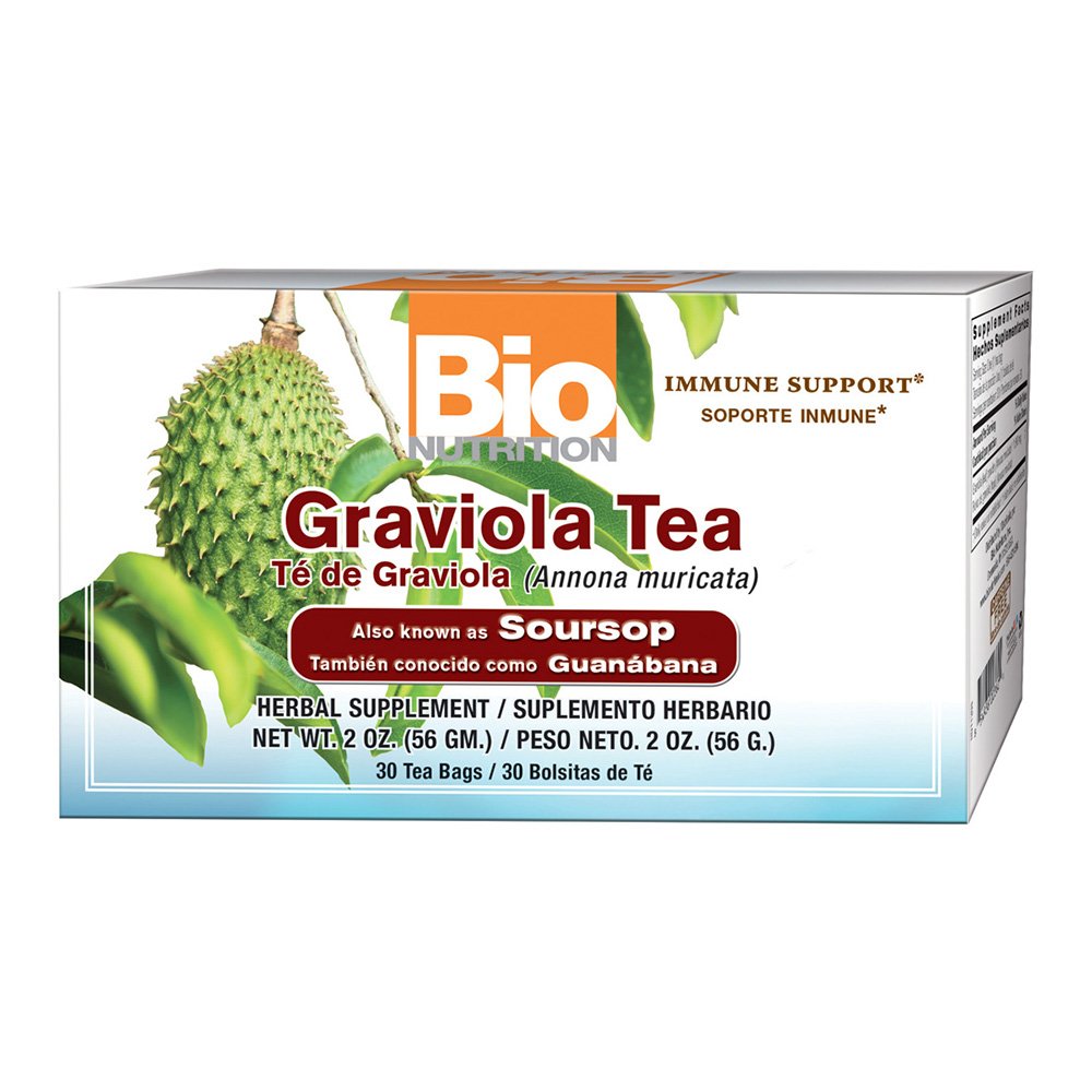 Bio Nutrition, Graviola (Annona muricata) Tea, Immune Support, Herbal Supplement, Net Wt. 2.0 oz ( 56gm.) 30 Bags