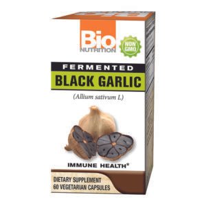 Bio Nutrition, Fermented Black Garlic (Allium sativum L), 450mg, Naturally Contains Allicin, Immune Health, Dietary Supplement, 60 Vegetarian Capsules