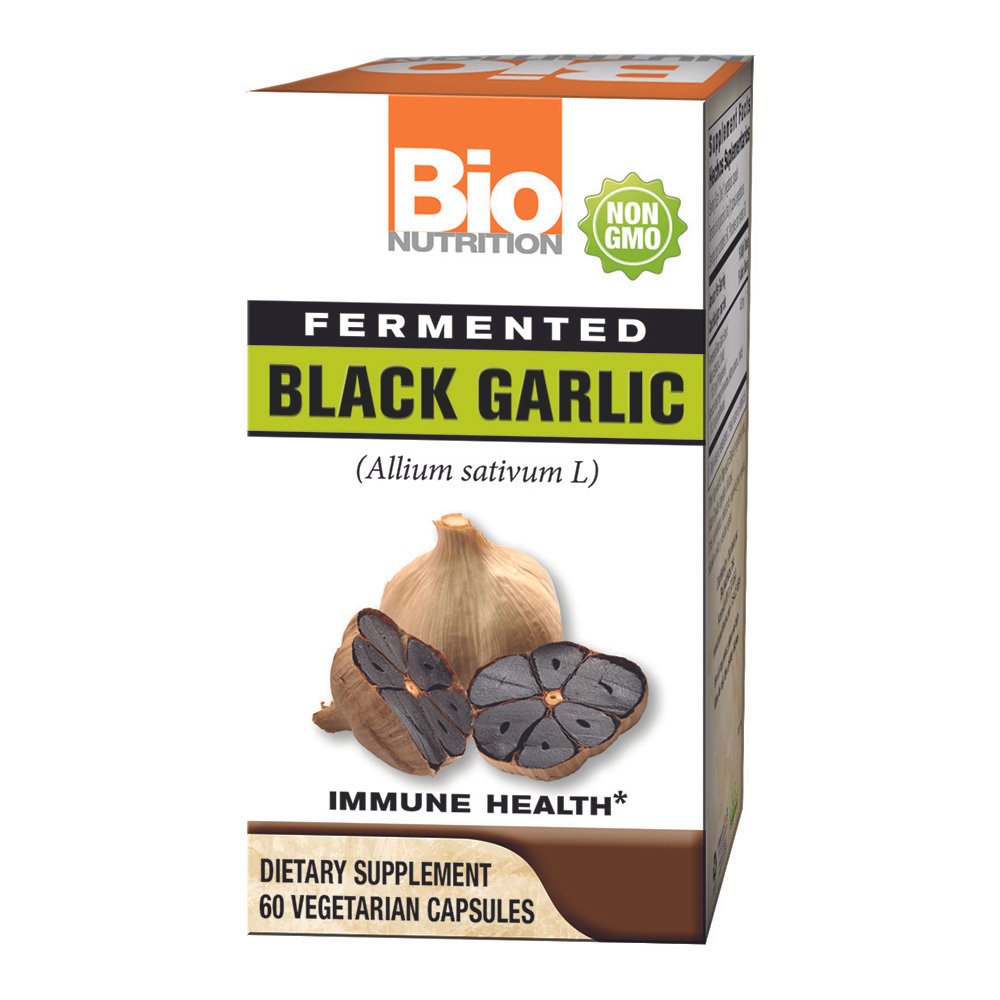 Bio Nutrition, Fermented Black Garlic (Allium sativum L), 450mg, Naturally Contains Allicin, Immune Health, Dietary Supplement, 60 Vegetarian Capsules