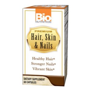 Bio Nutrition, Premium Hair, Skin & Nails, Healthy Hair, Stronger Nails, Vibrant Skin, Dietary Supplement, 60 Capsules