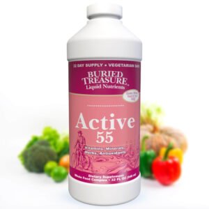 Buried Treasure, Liquid Nutrients, Active 55, Vitamins, Minerals, Antioxidants, Vegetarian Safe, Whole Food Complex, 32 Day Supply, Dietary Supplement, 32 fl oz (946ml)
