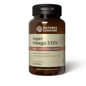 Nature's Sunshine, Super Omega 3 EPA, Circulatory Support, Promotes Brain Health, Natural Lemon Flavor for Better Taste, Dietary Supplement, 60 Softgels