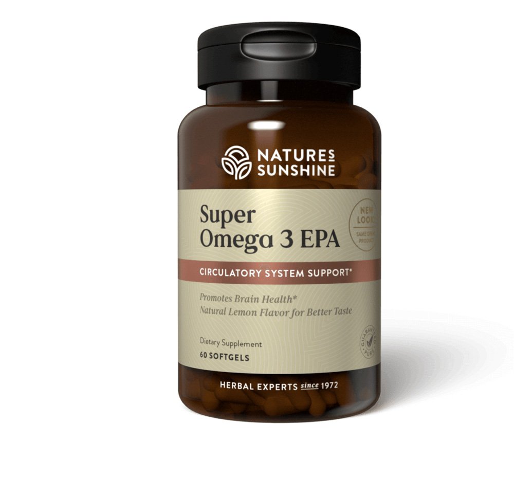 Nature's Sunshine, Super Omega 3 EPA, Circulatory Support, Promotes Brain Health, Natural Lemon Flavor for Better Taste, Dietary Supplement, 60 Softgels