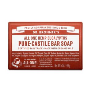 Dr. Bronner's, All-One Hemp Eucalyptus, Pure-Castile Bar Soap, Certified Fair Trade, Made with Organic Oils, 5 oz/140g