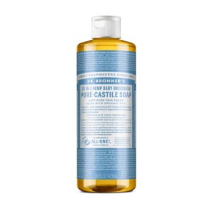 Dr. Bronner's, 18-In-1BAby Unscented, Pure Castile Soap, Certified Fair Trade, Made with Organic Oils, 16 fl oz/473ml